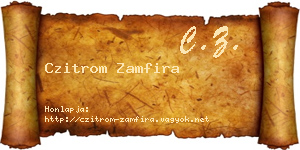Czitrom Zamfira névjegykártya